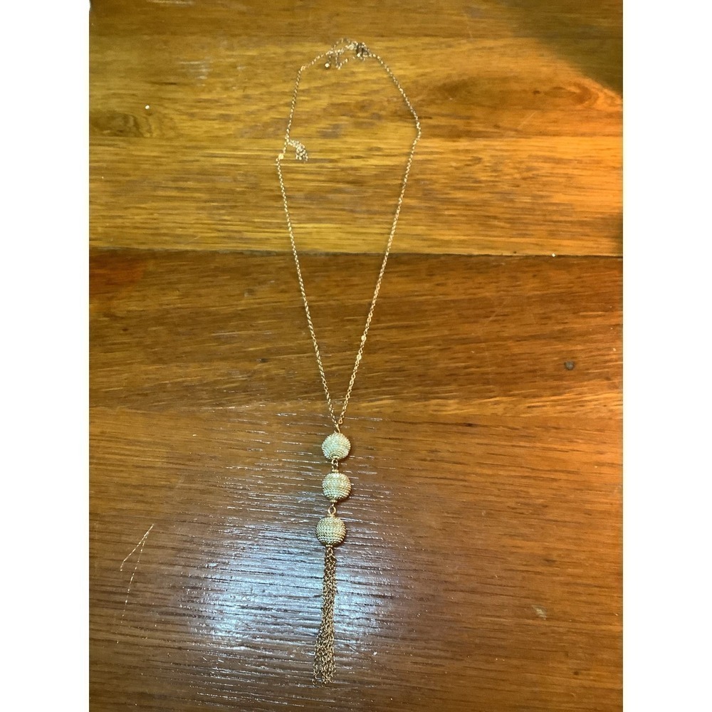Gold Ball Tassle Necklace‎